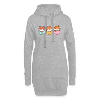 renards doux à Pâques avec œufs de Pâques renard - Sweat-shirt à capuche long Femme - gris chiné - Devant