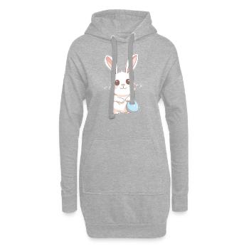 joyeuse Pâques lapin doux Pâques avec œufs de Pâques - Sweat-shirt à capuche long Femme - gris chiné - Devant