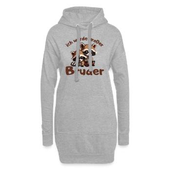 Ich werde großer Bruder 2023 für Geschwister - Hoodie-Kleid - Grau meliert - Vorne