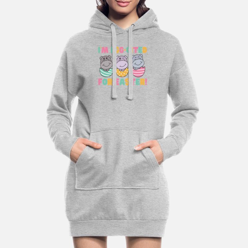 sweet hippos for Easter with Easter eggs hippo Hoodie Dress