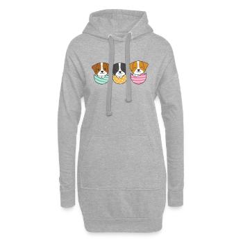 cute dogs for Easter with Easter eggs Jack Russell - Hoodie Dress - heather grey - Front