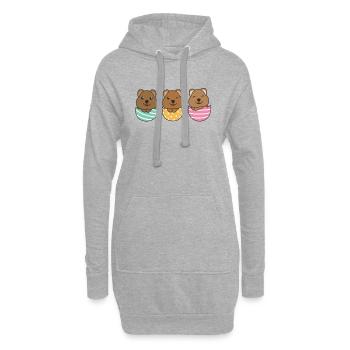 quokkas sucrés pour Pâques avec des œufs de Pâques quokka - Sweat-shirt à capuche long Femme - gris chiné - Devant