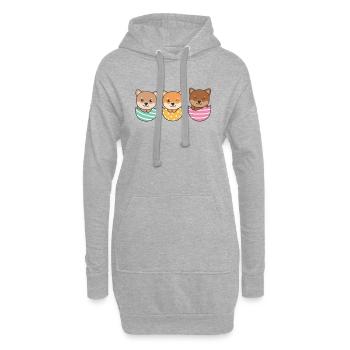 cute dogs for Easter with Easter eggs Shiba Inu - Hoodie Dress - heather grey - Front