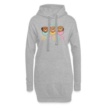 süße Bibern zu Ostern mit Ostereiern Biber - Hoodie-Kleid - Grau meliert - Vorne