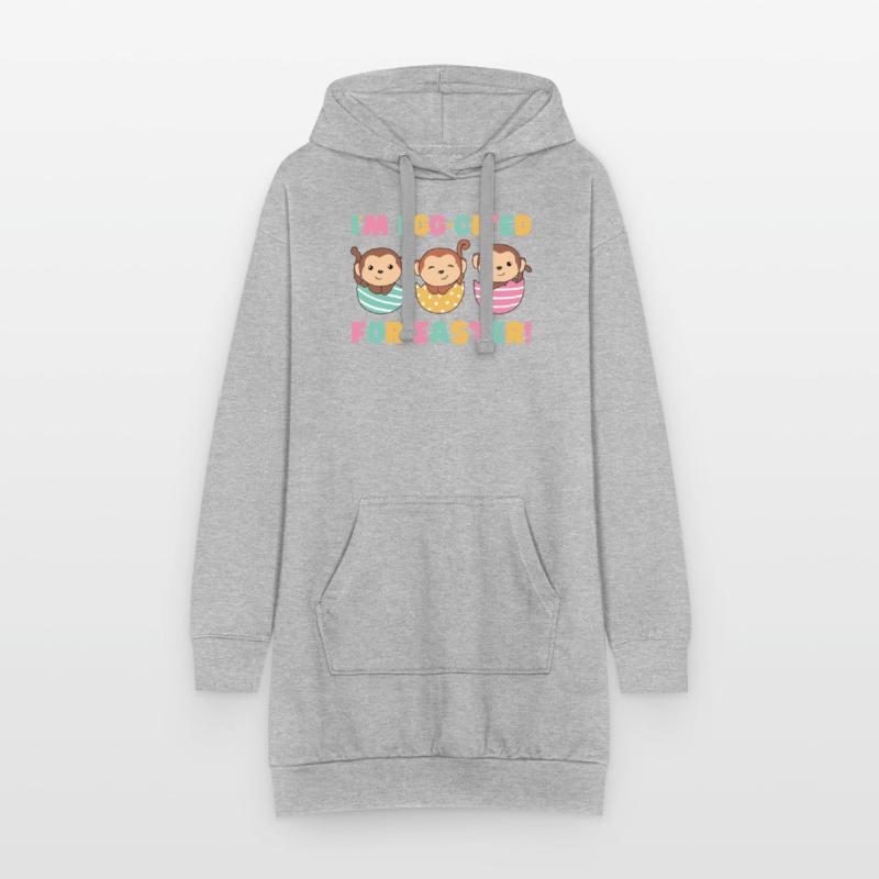 cute monkeys at Easter with Easter eggs monkey Hoodie Dress