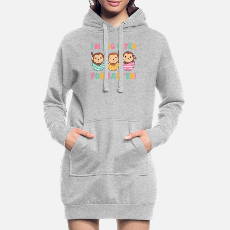 cute monkeys at Easter with Easter eggs monkey Hoodie Dress