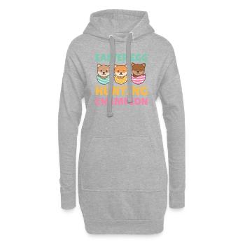 cute dogs for Easter with Easter eggs Shiba Inu - Hoodie Dress - heather grey - Front