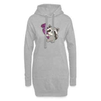 Bye bye Kindergarten Hello School Raccoon - Sweat-shirt à capuche long Femme - gris chiné - Devant