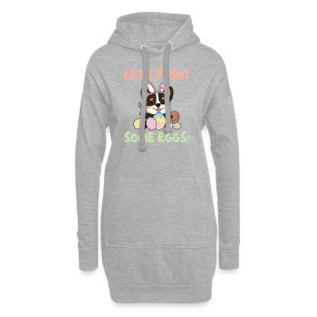 cute dogs for Easter Corgi - Hoodie Dress - heather grey - Front