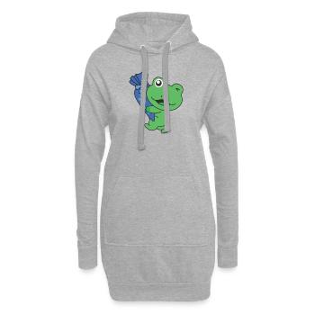 Bye bye Kindergarten Hello School Frog - Sweat-shirt à capuche long Femme - gris chiné - Devant
