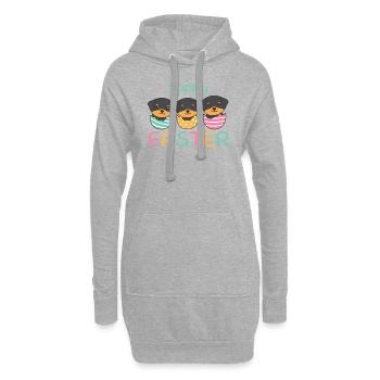 cute dogs at Easter with Easter eggs Rottweiler - Hoodie Dress - heather grey - Front