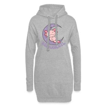 Relaxolotl Axolotl Liebhaber süße Tiere relaxen - Hoodie-Kleid - Grau meliert - Vorne