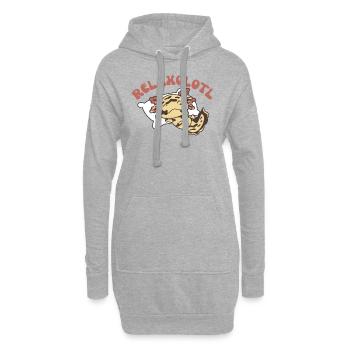 Relaxolotl Axolotl Liebhaber süße Tiere relaxen - Hoodie-Kleid - Grau meliert - Vorne