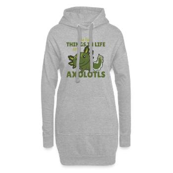 the best things in life are Axolotls süße Axololt - Hoodie Dress - heather grey - Front
