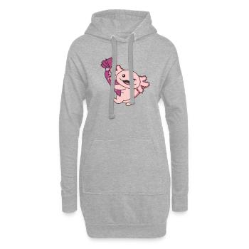 Bye bye Kindergarten Hello School Axolotl - Sweat-shirt à capuche long Femme - gris chiné - Devant