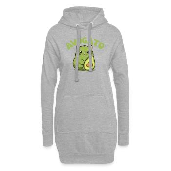 Avogato Avocado Katze lustige Essen grün - Hoodie-Kleid - Grau meliert - Vorne