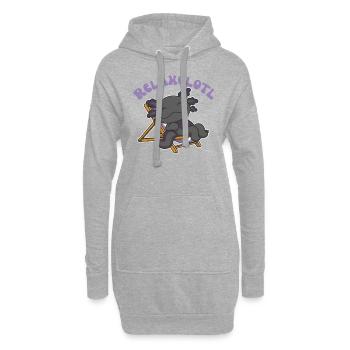 Relaxolotl Axolotl Liebhaber süße Tiere relaxen - Hoodie-Kleid - Grau meliert - Vorne