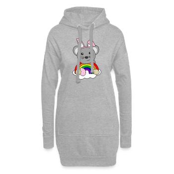 souris mignonnes à Pâques avec des œufs de Pâques souris - Sweat-shirt à capuche long Femme - gris chiné - Devant