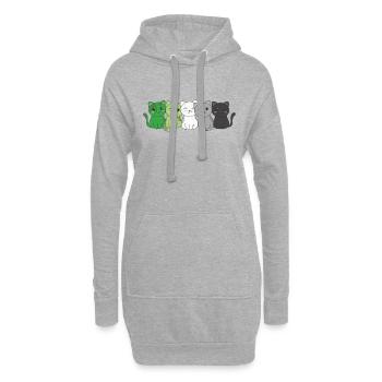 Aromantic Flag Non Binary Pride LGBTQ süße Katze - Hoodie-Kleid - Grau meliert - Vorne