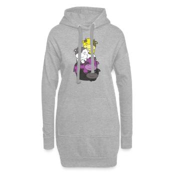 Nonbinary Flag Pride LGBTQ Cute Cow Stack - Sweat-shirt à capuche long Femme - gris chiné - Devant