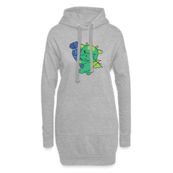 Bye bye Kindergarten Hello School Dragon - Sweat-shirt à capuche long Femme - gris chiné - Devant