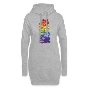 Regenbogen Einhorn süße bunte Einhorn für Kinder - Hoodie-Kleid - Grau meliert - Vorne