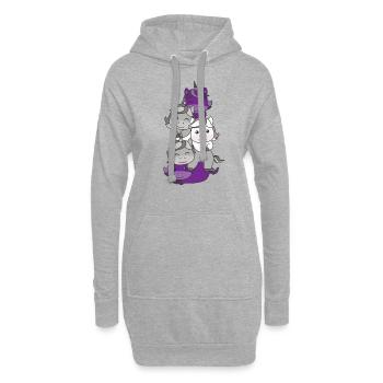 Graysexuell Flag Pride LGBTQ süßer Einhorn Stapel - Hoodie-Kleid - Grau meliert - Vorne
