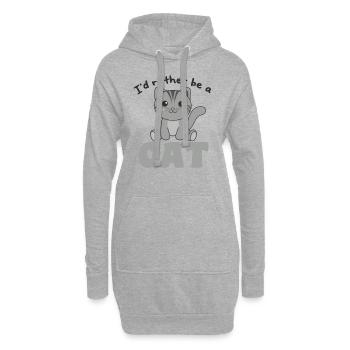 Je préfère être un chat - chat mignon - Sweat-shirt à capuche long Femme - gris chiné - Devant