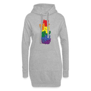 Rainbow Flag Pride LGBTQ Cute Cat Stack - Hoodie Dress - heather grey - Front