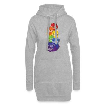 Regenbogen Roter Panda süße bunte Roter Panda für - Hoodie-Kleid - Grau meliert - Vorne