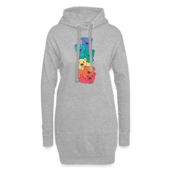 Rainbow Flag Pride LGBTQ Mignon Bear Stack - Sweat-shirt à capuche long Femme - gris chiné - Devant