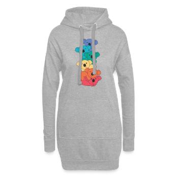 Regenbogen Flag Pride LGBTQ süßer Koala Stapel - Hoodie-Kleid - Grau meliert - Vorne