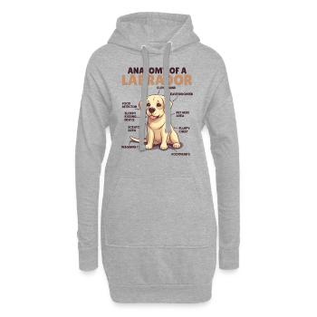 Explication du chien Anatomie d’un Labrador - Sweat-shirt à capuche long Femme - gris chiné - Devant