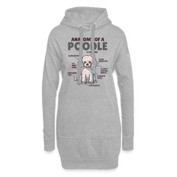 Explication du chien Anatomie d’un caniche - Sweat-shirt à capuche long Femme - gris chiné - Devant
