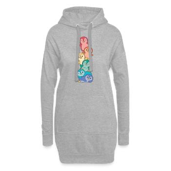 Regenbogen Flag Pride LGBTQ süßer Pinguin Stapel - Hoodie-Kleid - Grau meliert - Vorne
