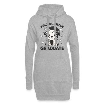 Kids Kindergarten graduate Dalmatiner Graduation - Hoodie-Kleid - Grau meliert - Vorne