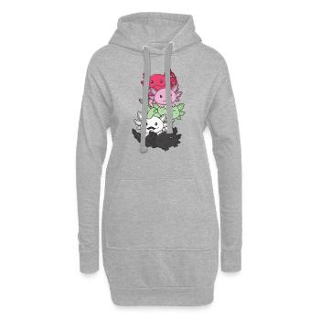 Reciproromantic Flag Pride LGBTQ süßer Axolotl - Hoodie-Kleid - Grau meliert - Vorne