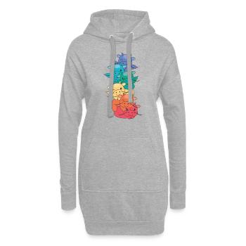 Regenbogen Flag Pride LGBTQ süßer Drache Stapel - Hoodie-Kleid - Grau meliert - Vorne