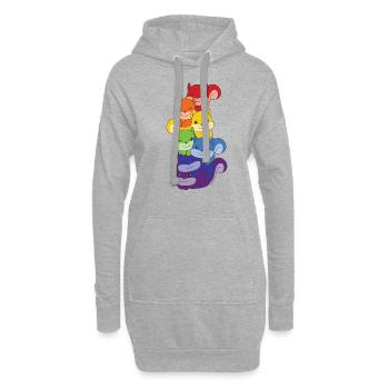 Regenbogen Eichhörnchen süße bunte Eichhörnchen - Hoodie-Kleid - Grau meliert - Vorne