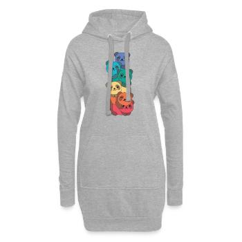 Drapeau arc-en-ciel Pride LGBTQ Mignon Panda Stack - Sweat-shirt à capuche long Femme - gris chiné - Devant