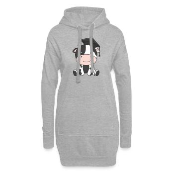 La maternelle pour enfants a réussi la remise des diplômes de la vache - Sweat-shirt à capuche long Femme - gris chiné - Devant