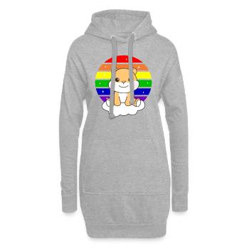 Hamster colorful rainbow for kids cute hamster - Hoodie Dress - heather grey - Front