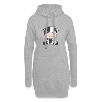 Kuh süße Tiere für Kinder manga kühe - Hoodie-Kleid - Grau meliert - Vorne