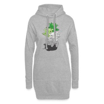 Aromantik Flag Pride LGBTQ süßer Drache Stapel - Hoodie-Kleid - Grau meliert - Vorne