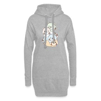 Unlabeld Flag Pride LGBTQ Mignon Red Panda - Sweat-shirt à capuche long Femme - gris chiné - Devant