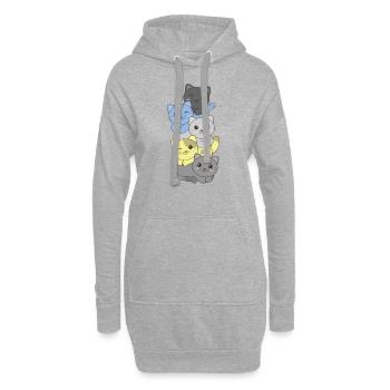 Periboy Flag Pride LGBTQ Cute Cat Stack - Hoodie Dress - heather grey - Front