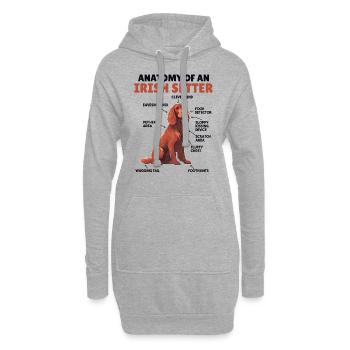 Explication du chien Anatomie d’un setter irlandais - Sweat-shirt à capuche long Femme - gris chiné - Devant