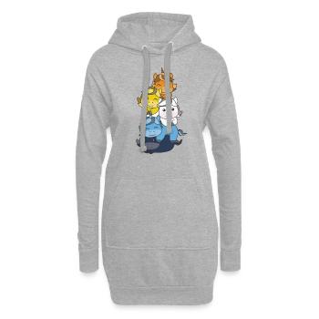 Aroace Flag Pride LGBTQ süßer Einhorn Stapel - Hoodie-Kleid - Grau meliert - Vorne