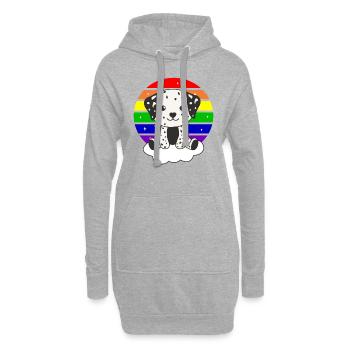 Arc-en-ciel coloré dalmate pour enfants chien mignon - Sweat-shirt à capuche long Femme - gris chiné - Devant