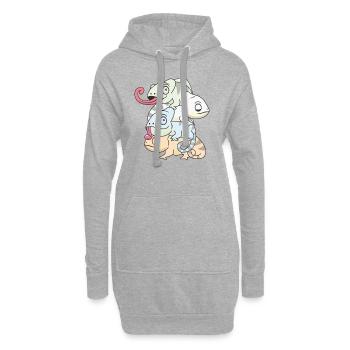 Flag Pride LGBTQ caméléon mignon sans étiquette - Sweat-shirt à capuche long Femme - gris chiné - Devant